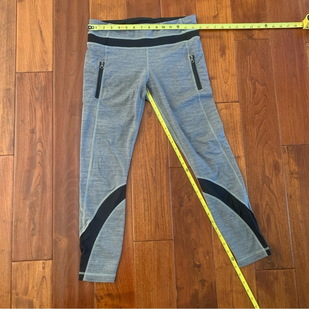 Lululemon Women's Inspire Tight II Gray/Black Size 8 Leggings Mesh Zip Pockets - Picture 10 of 10